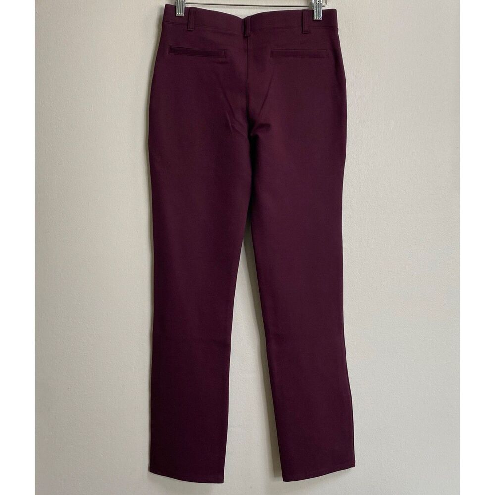 Quince Burgundy Ultra-Stretch Ponte Straight Leg Pants Size Small - Picture 12 of 15